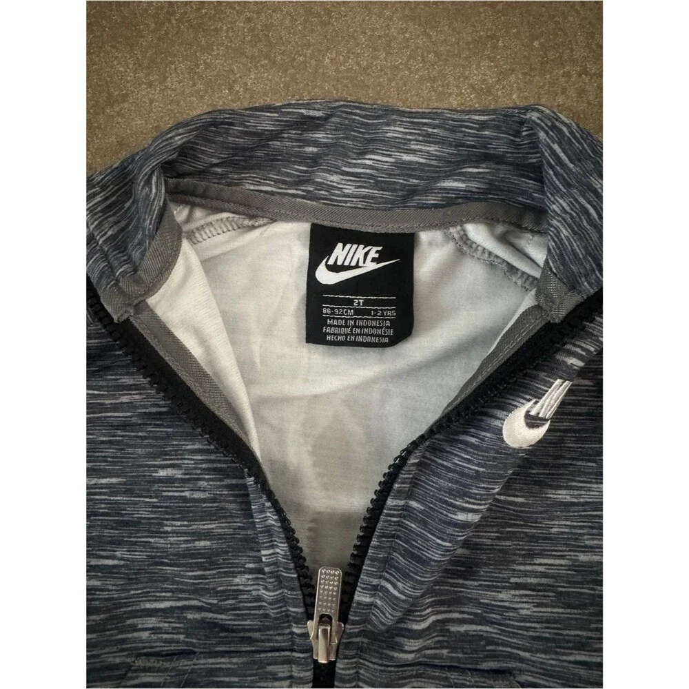 Nike Toddler 2T Gray Marled Track Suit Set Jacket Jogger Pants Logo Tape